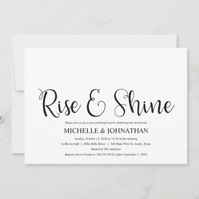 Perfect Rustic Post Wedding Brunch Invites (Front)