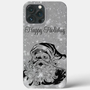 Perfect, Silver Sparkly Christmas SantaClous iPhone 13 Pro Max Case