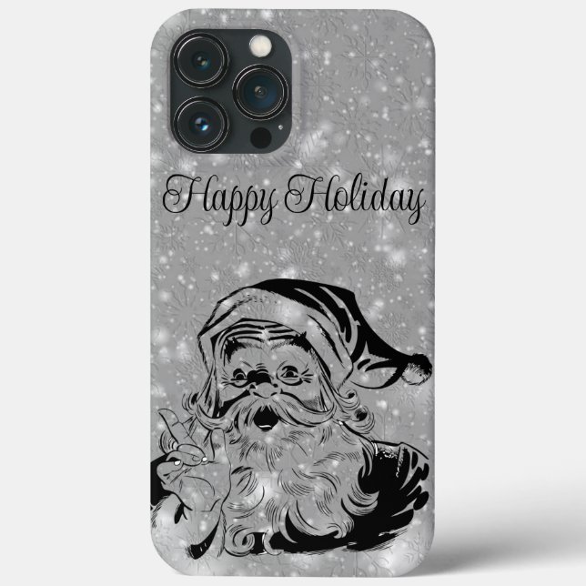Perfect, Silver Sparkly Christmas SantaClous  Case-Mate iPhone Case (Back)