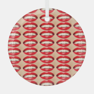 Perfect Smile Femme Fatale Pop-art Glass Ornament