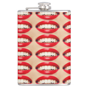 Perfect Smile Femme Fatale Pop-art Hip Flask