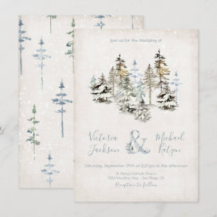 Perfect Snow Forest Wedding invitations