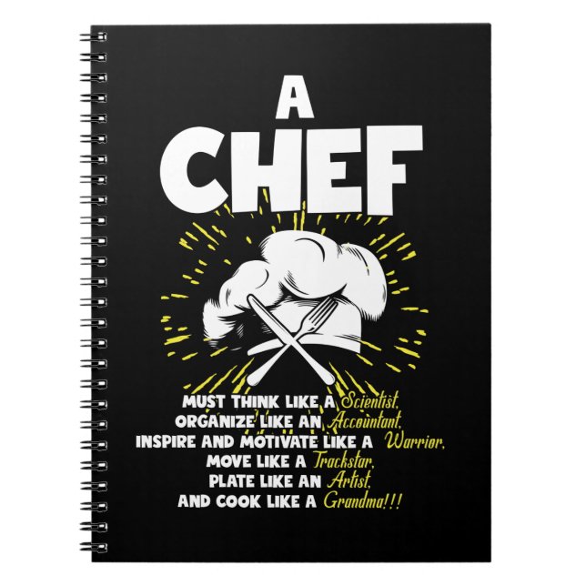 Perfect Statement Chef For Any Cooking Connoisseur Notebook (Front)