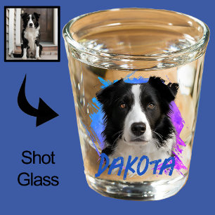 Perfect Stocking Stuffer Border Collie Dog Photo   Shot Glass