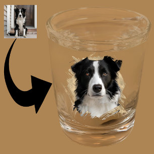 Perfect Stocking Stuffer Border Collie Dog Photo Shot Glass