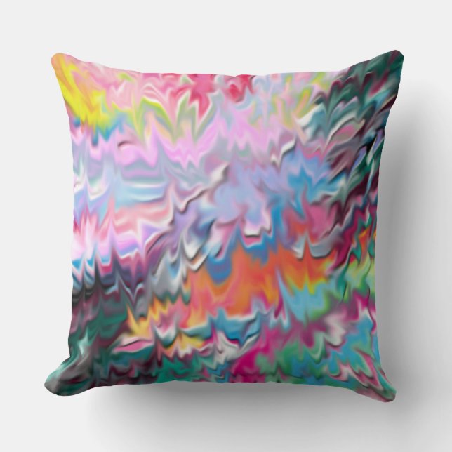 Perfect Storm Rainbow Throw Pillow (Front)