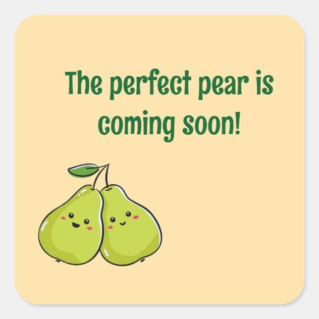 Perfect Twin Pears Square Sticker (Front)