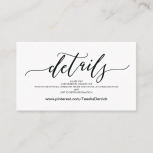 Perfect Wedding Website Details Enclosure Card