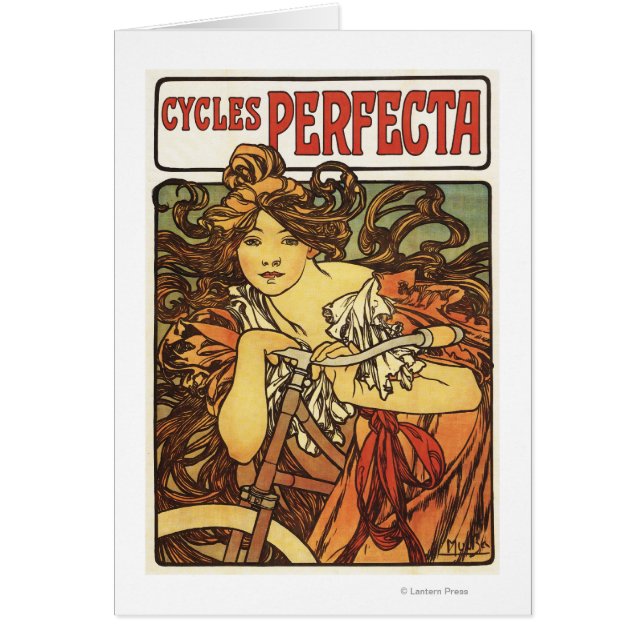 Perfecta Bicycles with Woman Advertisement Poste (Front)