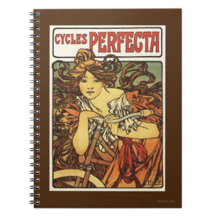 Perfecta Bicycles with Woman Advertisement Poste Notebook