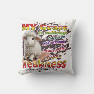 Perfected in weakness throw pillow