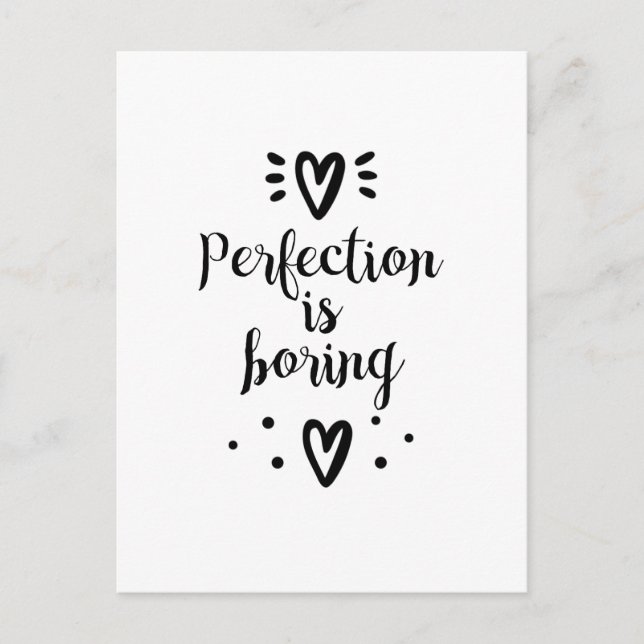 Perfection est ennuyeux et drôle de citation Carte (Devant)
