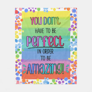 Perfectly Amazing Inspirational Rainbow  Fleece Blanket