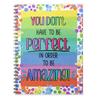 Perfectly Amazing Inspirational Rainbow Notebook