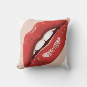 Perfectly Beautiful Lips on a Valentines Day  Throw Pillow