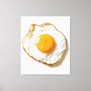 Perfectly Fried Egg with Crisp Edges and Golden Yo Canvas Print