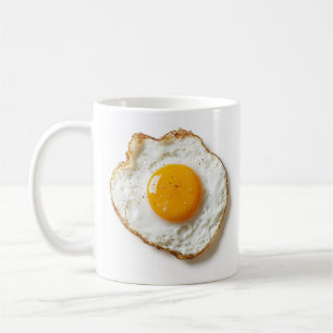 Perfectly Fried Egg with Crisp Edges and Golden Yo Coffee Mug