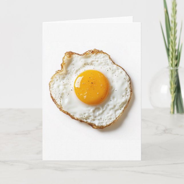 Perfectly Fried Egg with Crisp Edges and Golden Yo Invitation (Front)