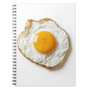 Perfectly Fried Egg with Crisp Edges and Golden Yo Notebook