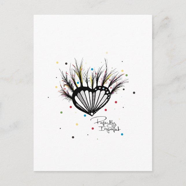 Perfectly Imperfect LOVE heart illustration Postcard (Front)