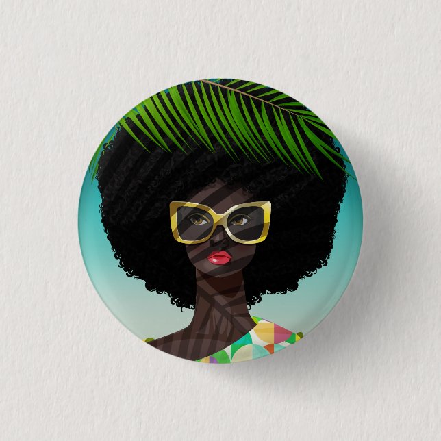 Perfectly Palm Springs 1 Inch Round Button (Front)