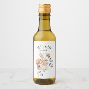 Perfectly Peach Wedding Wine Label