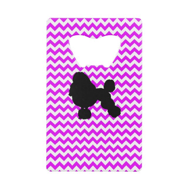 Perfectly Pink Chevron With Poodle Wallet Bottle Opener (Front)