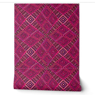 Perfectly Pink Mud Cloth Inspired Beautiful Wallpaper