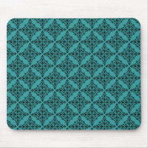 Perfectly Polished Damask Mousepad, Teal Mouse Pad