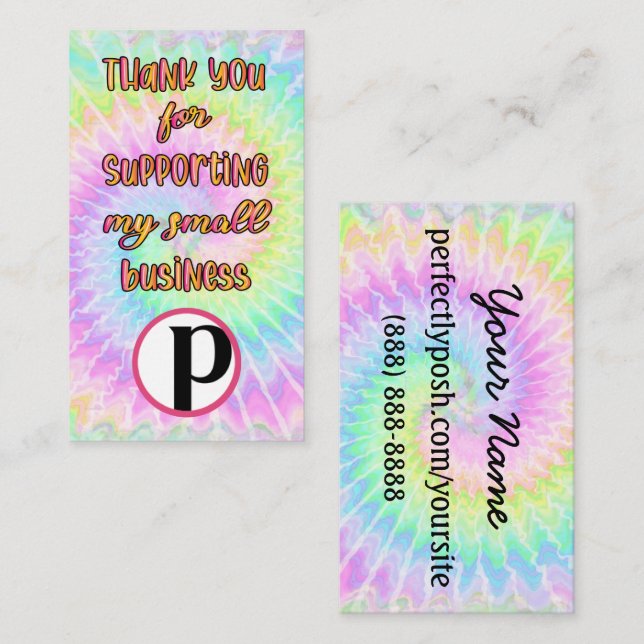 Perfectly Posh tie dye Business Card (Front/Back)