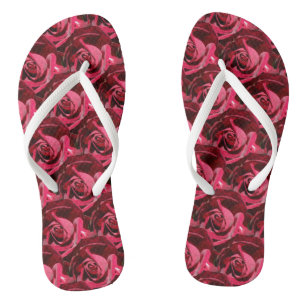 PERFECTLY RED ROSES FLIP FLOPS