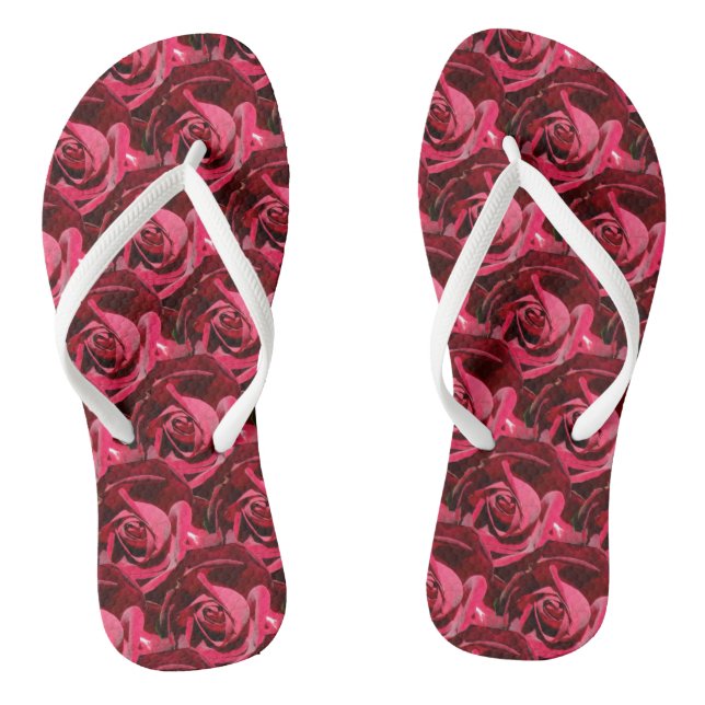 PERFECTLY RED ROSES   FLIP FLOPS (Footbed)
