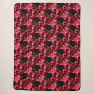 PERFECTLY RED ROSES     SHERPA BLANKET