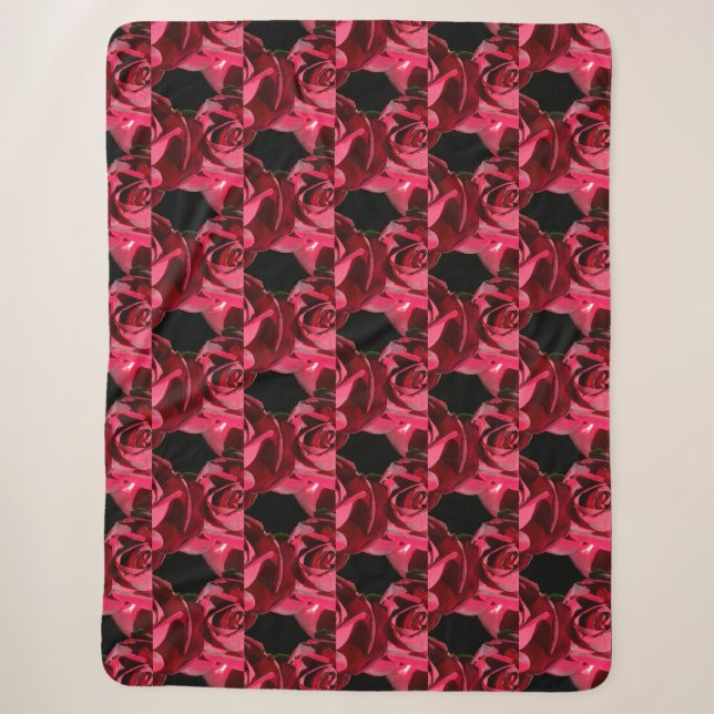 PERFECTLY RED ROSES     SHERPA BLANKET (Front)