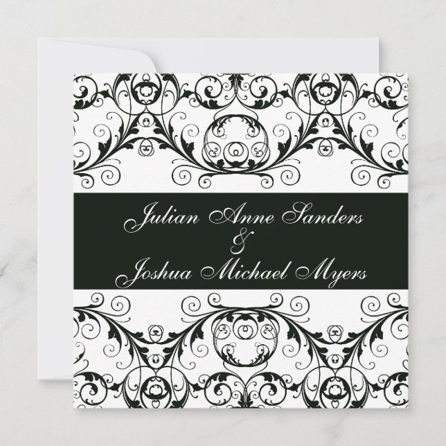 Perfectly Vintage Black And White Invitations (Front)