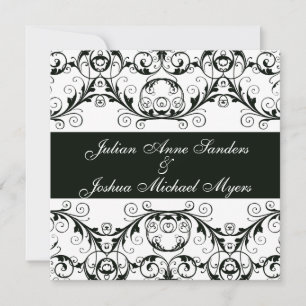 Perfectly Vintage Black And White Invitations