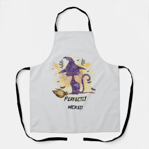 Perfectly Wicked – Purple Witch Cat Silhouette Apron