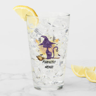 Perfectly Wicked – Purple Witch Cat Silhouette Glass