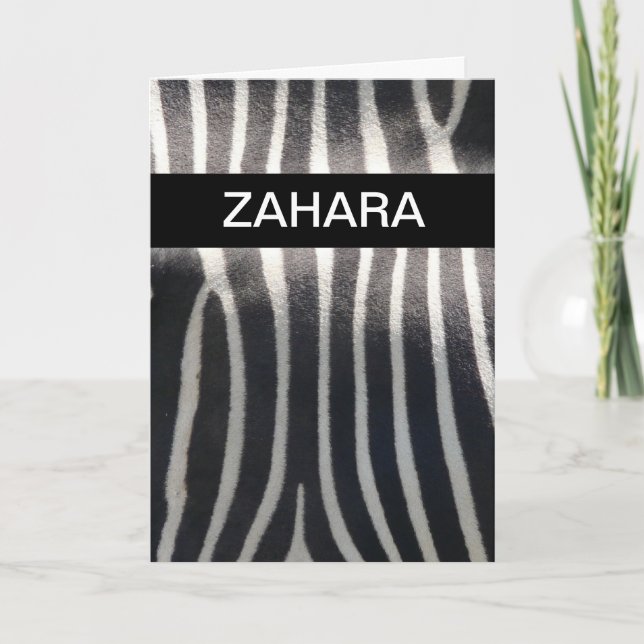 Perfectly Zebra Print Personalized Name Card (Front)