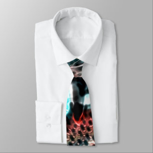 Perforated board design with 'ink' drops on wine t tie