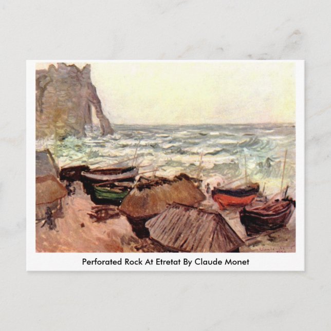 Perforated Rock At Etretat By Claude Monet Postcard (Front)