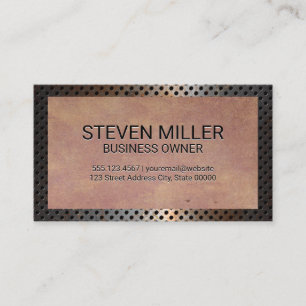 Perforated Rustic Metal Border   Old Texture Business Card