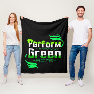Perform Random Green Acts Climate Action Fleece Blanket
