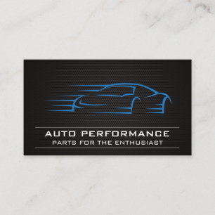 Performance Car Drifting Logo   Carbon Fibre Business Card