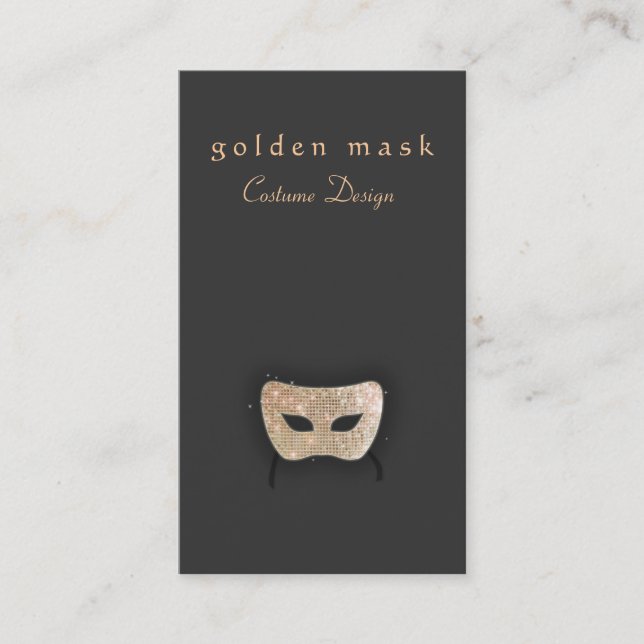 Performing Arts Gold Sequin Mask Business Card (Front)
