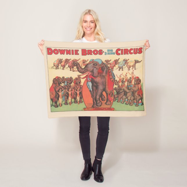 Performing Elephants With Women And Trainer. Fleece Blanket (In Situ)