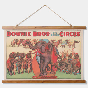 Performing Elephants With Women And Trainer. Hanging Tapestry