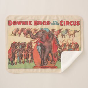 Performing Elephants With Women And Trainer. Sherpa Blanket