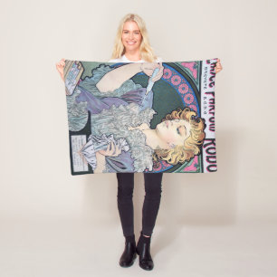 Perfume, Alphonse Mucha Fleece Blanket
