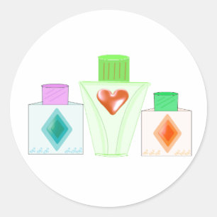 Perfume and Lotion Bottles Classic Round Sticker